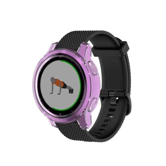 Compatible with Garmin Vivoactive 4S TPU Protective Shell(Transparent Purple)