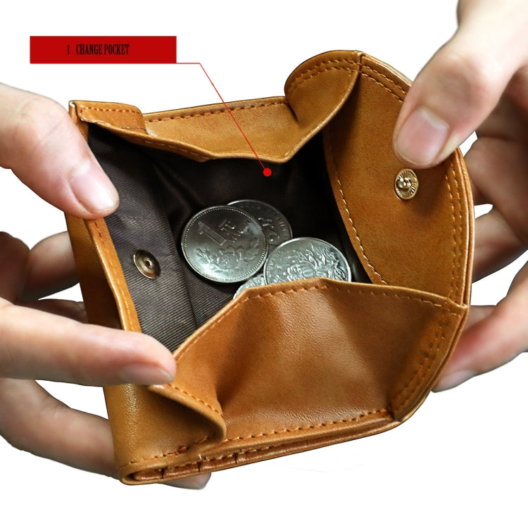 3537 Folding Short RFID Anti-Theft Genuine Leather Coin Purse for Ladies(Blue)