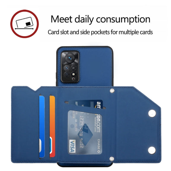 For Xiaomi Redmi Note 11 Pro Global Skin Feel PU + TPU + PC Phone Case(Blue)