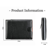 9651 Ultra-thin Two-fold RFID Anti-theft Genuine Leather Wallet For Men and Women(Blue)