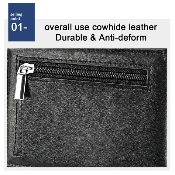 9651 Ultra-thin Two-fold RFID Anti-theft Genuine Leather Wallet For Men and Women(Orange)