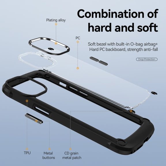 For iPhone 11 TPU + PC Lens Protection Phone Case (Black)