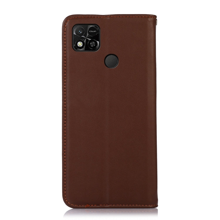 For Xiaomi Redmi 10A / 9C KHAZNEH Nappa Top Layer Cowhide Leather Phone Case(Brown)