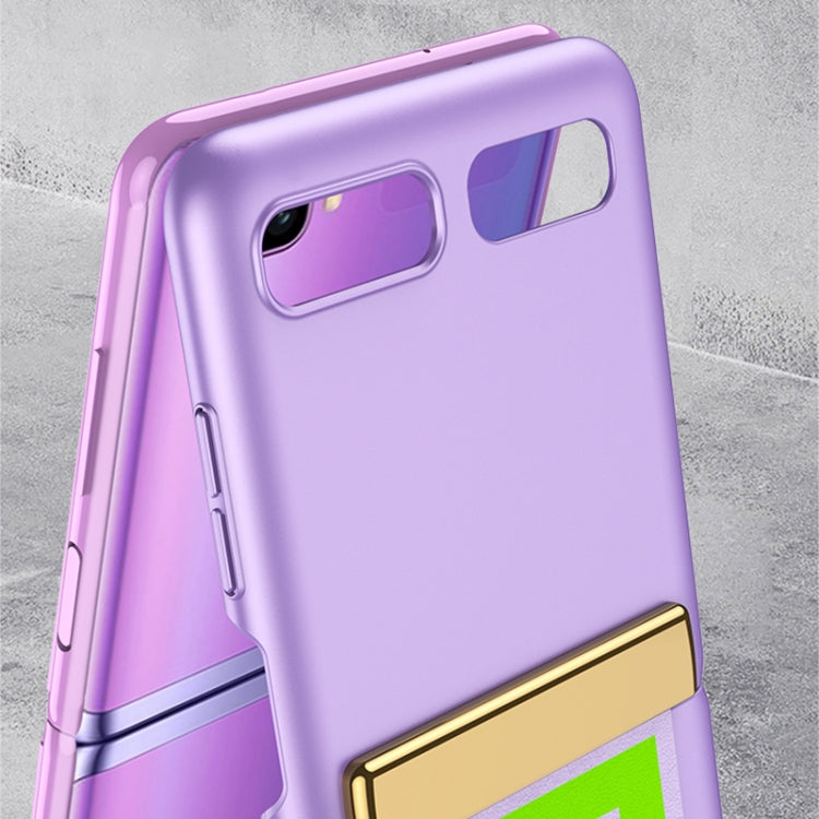 For Samsung Galaxy Z Flip GKK Ultra-thin Full Coverage Phone Flip Case with Wristband(Sweet Pink)