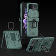 For Samsung Galaxy Z Flip3 5G GKK Sliding Camshield Magnetic Armor Flip Phone Case with Ring Holder(Forest Green) - Galaxy Phone Cases by GKK | Online Shopping South Africa | PMC TechLife | Buy Now Pay Later Mobicred