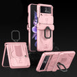For Samsung Galaxy Z Flip3 5G GKK Sliding Camshield Magnetic Armor Flip Phone Case with Ring Holder(Sweet Pink) - free shipping - PMC TechLife - Order now!
