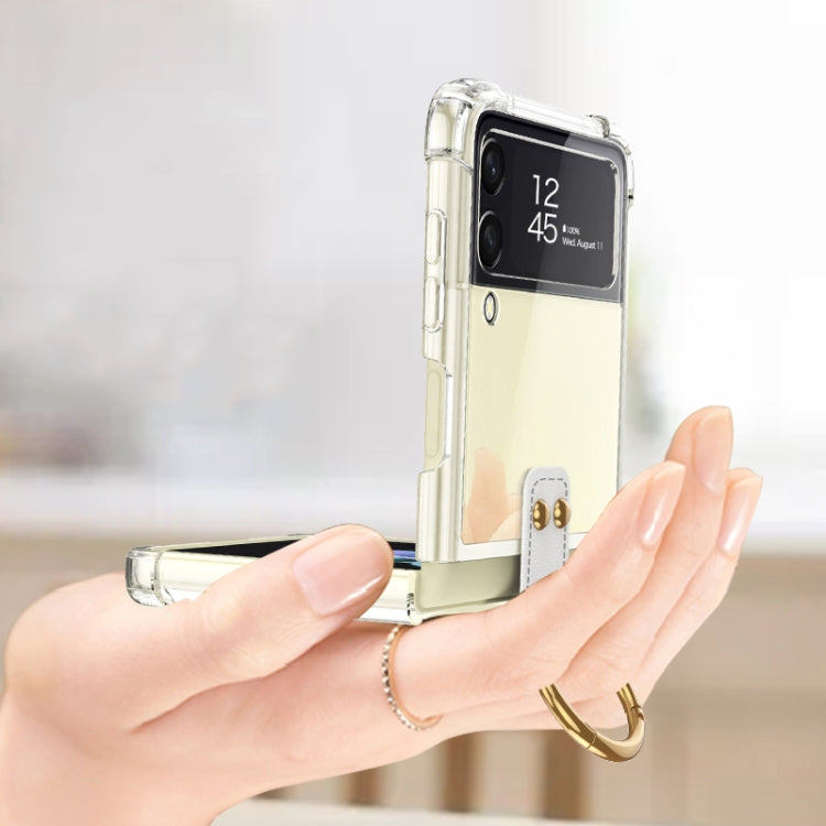 For Samsung Galaxy Z Flip3 5G GKK Shockproof Airbag Phone Case with Ring Holder & Stylus Pen(Transparent)