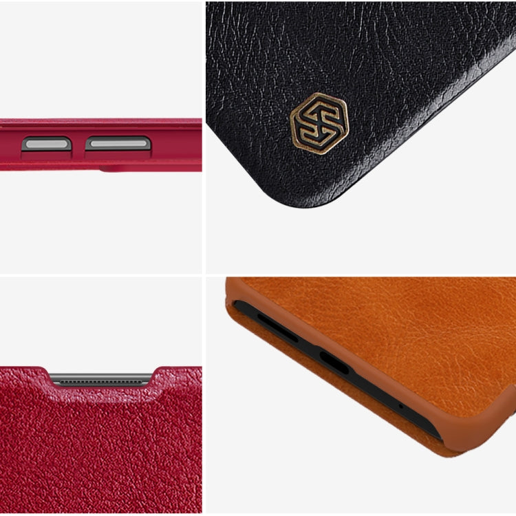 For Xiaomi Redmi Note 11 Global NILLKIN QIN Series Crazy Horse Texture Leather Case(Brown)