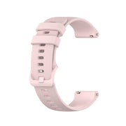 Compatible with Garmin Vivoactive 4S Small Plaid Silicone Watch Band(Rose Pink)