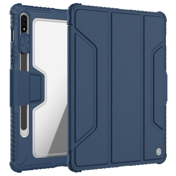 For Samsung Galaxy Tab S8 NILLKIN Bumper Pro Camshield Tablet Leather Case(Blue)