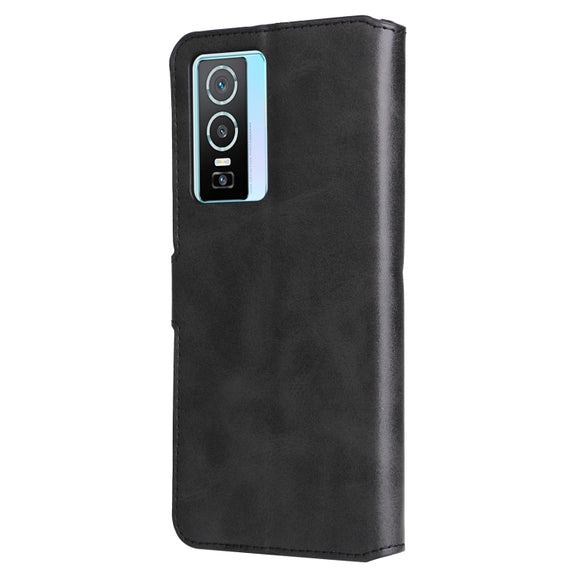 For vivo Y76s / Y76 5G Classic Calf Texture Flip Leather Case(Black)