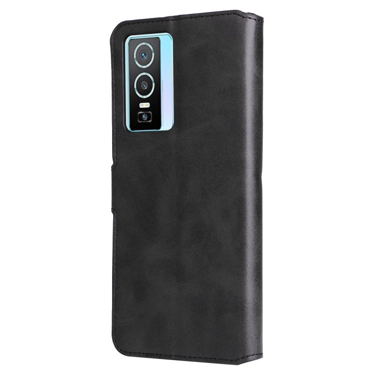 For vivo Y76s / Y76 5G Classic Calf Texture Flip Leather Case(Black)