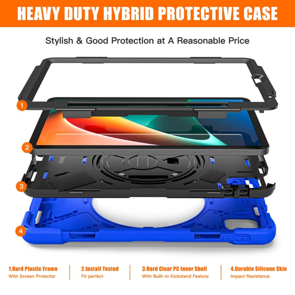 For Xiaomi Pad 5 / Pad 5 Pro Silicone + PC Tablet Case(Blue)