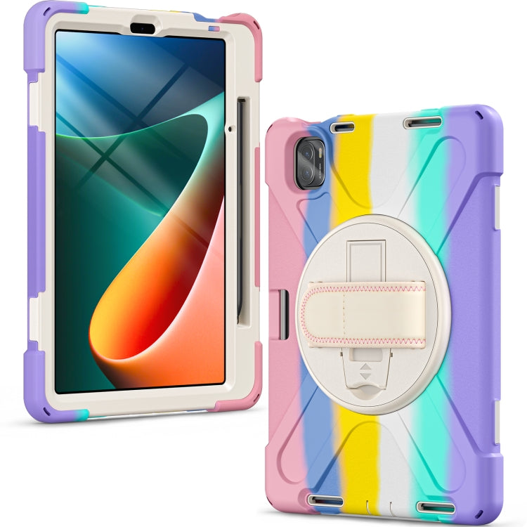 For Xiaomi Pad 5 / Pad 5 Pro Silicone + PC Tablet Case(Colorful Pink)