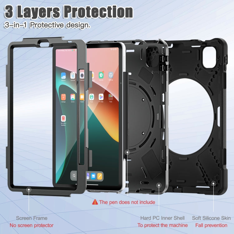 For Xiaomi Pad 5 / Pad 5 Pro Silicone + PC Tablet Protective Case(Black)