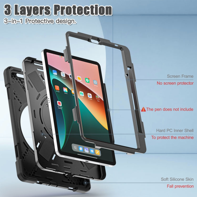 For Xiaomi Pad 5 / Pad 5 Pro Silicone + PC Tablet Protective Case(Black)
