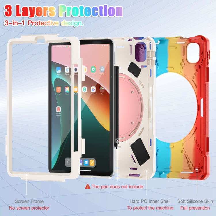 For Xiaomi Pad 5 / Pad 5 Pro Silicone + PC Tablet Protective Case(Colorful Red)