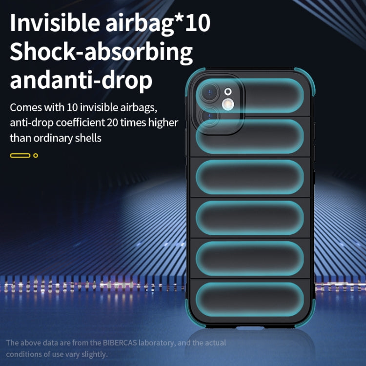 For iPhone 12 Magic Shield TPU + Flannel Phone Case(Black)