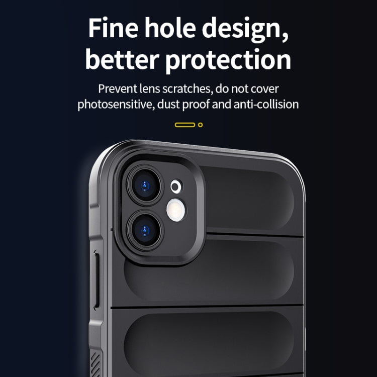 For iPhone 12 Magic Shield TPU + Flannel Phone Case(Black)