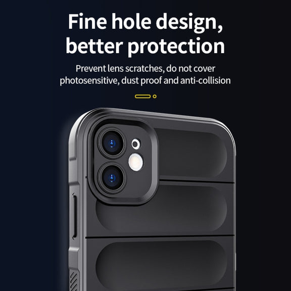 For iPhone 12 Pro Magic Shield TPU + Flannel Phone Case(Black)