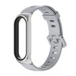 For Xiaomi Mi Band 6 / 5 / 4 / 3 Mijobs Flat Hole Silicone Watch Band, Style:CS Case(Grey+Silver)