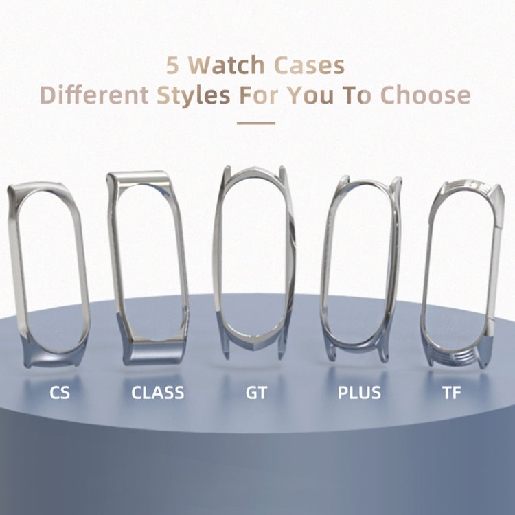 For Xiaomi Mi Band 6 / 5 / 4 / 3 Mijobs Flat Hole Silicone Watch Band, Style:CS Case(Midnight Blue+Silver) - Watch Bands by MIJOBS
