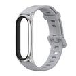 For Xiaomi Mi Band 6 / 5 / 4 / 3 Mijobs Flat Hole Silicone Watch Band, Style:Plus Case(Grey+Silver) - Watch Bands by MIJOBS