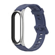 For Xiaomi Mi Band 6 / 5 / 4 / 3 Mijobs Flat Hole Silicone Watch Band, Style:Plus Case(Midnight Blue+Silver) - Watch Bands by MIJOBS