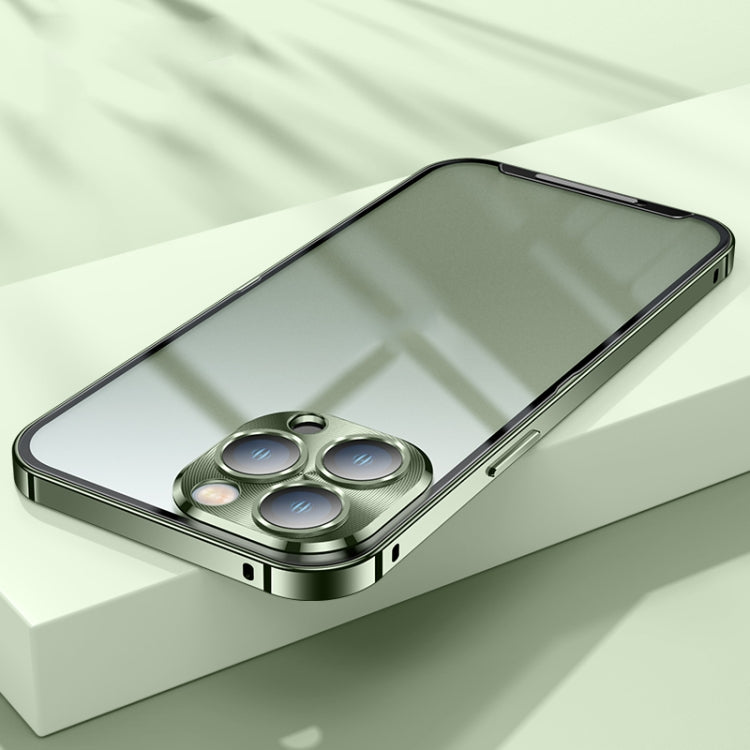 For iPhone 13 Pro Frosted Metal Phone Case (Green)