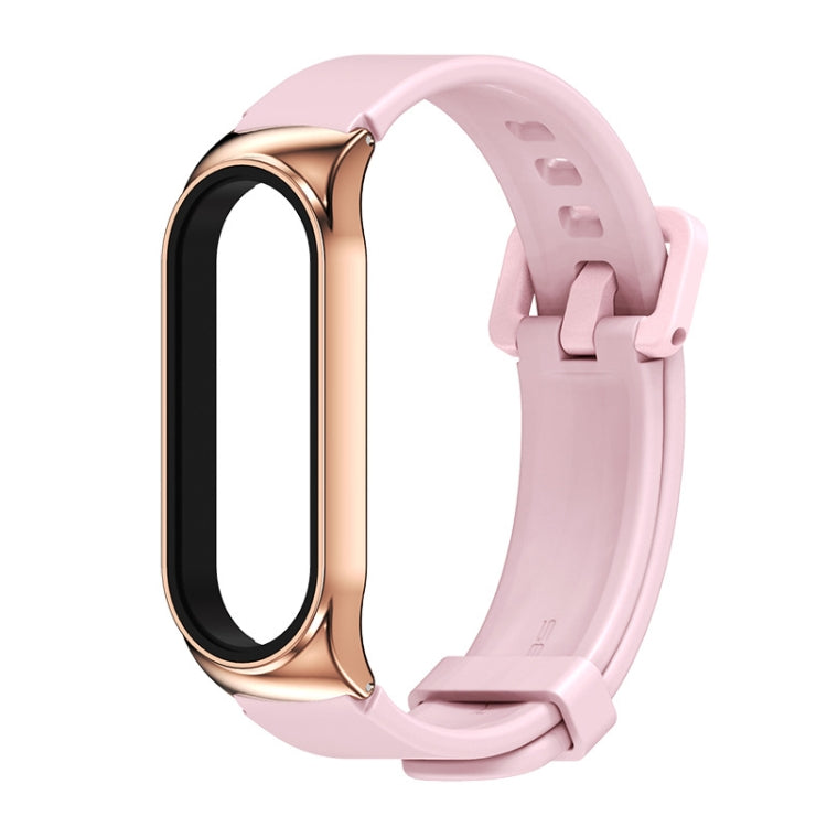 For Xiaomi Mi Band 3/4/5/6 Mijobs CS Silicone Water-resistant Watch Band(Pink+Rose Gold)