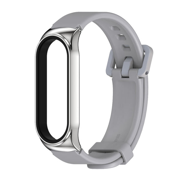 For Xiaomi Mi Band 3/4/5/6 Mijobs CS Silicone Water-resistant Watch Band(Grey+Silver) - Watch Bands by MIJOBS