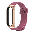 For Xiaomi Mi Band 3/4/5/6 Mijobs CS Silicone Waterproof Watch Band(Wine Red+Rose Gold) - Watch Bands by MIJOBS