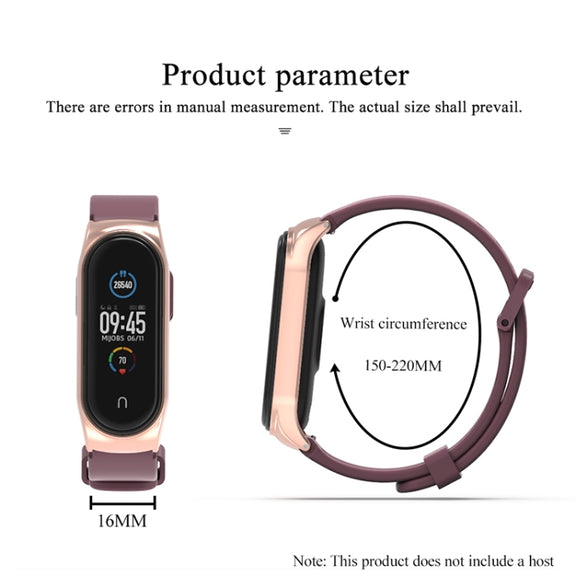 For Xiaomi Mi Band 3/4/5/6 Mijobs CS Silicone Water-resistant Watch Band(Wine Red+Rose Gold) - Watch Bands by MIJOBS