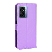 For OPPO A57 5G Diamond Texture Leather Phone Case(Purple)