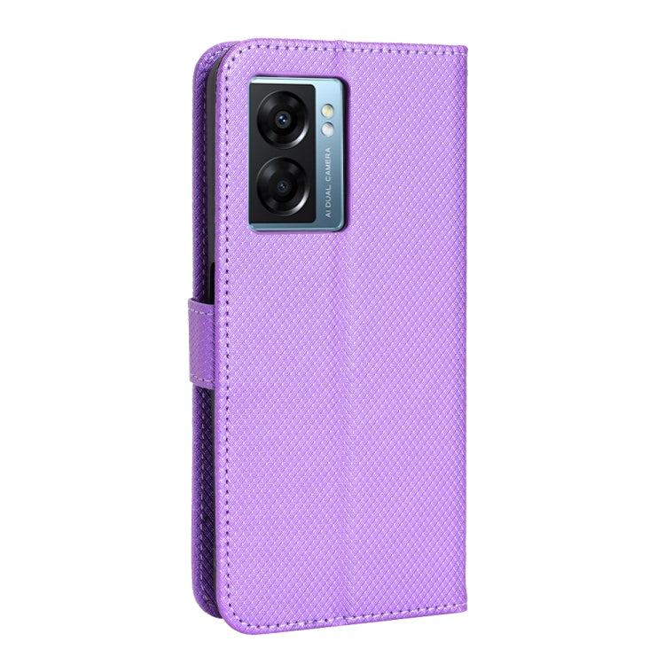 For OPPO A57 5G Diamond Texture Leather Phone Case(Purple)