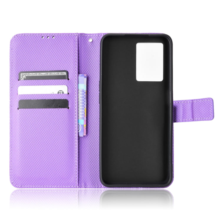 For OPPO A57 5G Diamond Texture Leather Phone Case(Purple)
