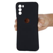 For Motorola Moto G51 5G Pure Color Liquid Silicone Shockproof Full Coverage Phone Case(Black)