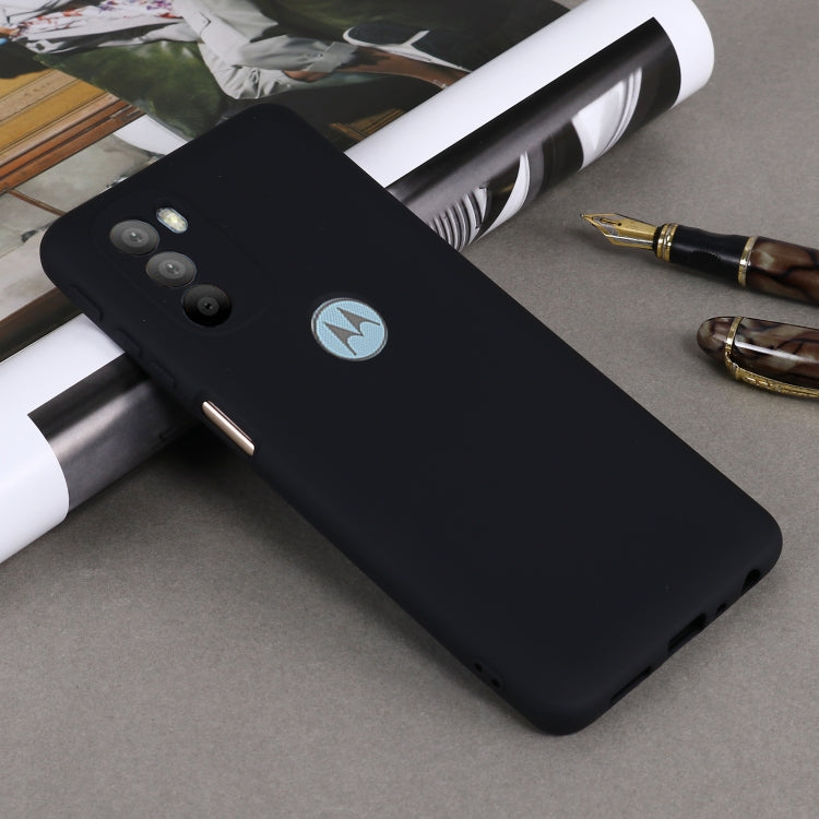 For Motorola Moto G51 5G Pure Color Liquid Silicone Shockproof Full Coverage Phone Case(Black)