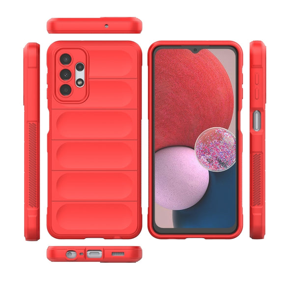 For Samsung Galaxy A13 5G / 4G Magic Shield TPU + Flannel Phone Case(Red)