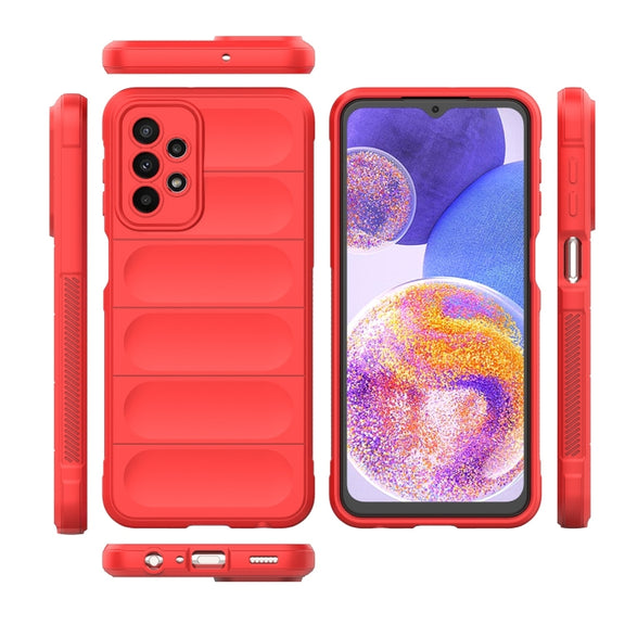 For Samsung Galaxy A23 Magic Shield TPU + Flannel Phone Case(Black)