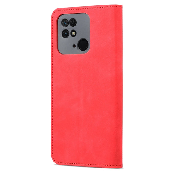 For Xiaomi Redmi 10C / Redmi 10 India AZNS Skin Feel Calf Texture Flip Leather Phone Case(Red)