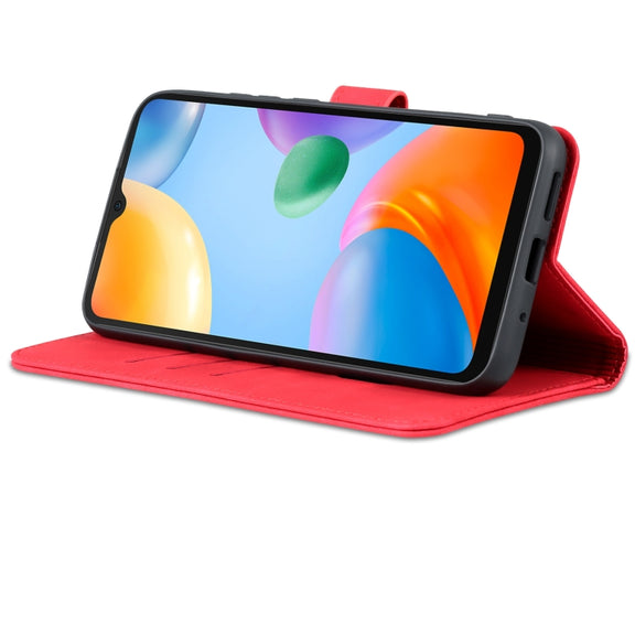 For Xiaomi Redmi 10C / Redmi 10 India AZNS Skin Feel Calf Texture Flip Leather Phone Case(Red)