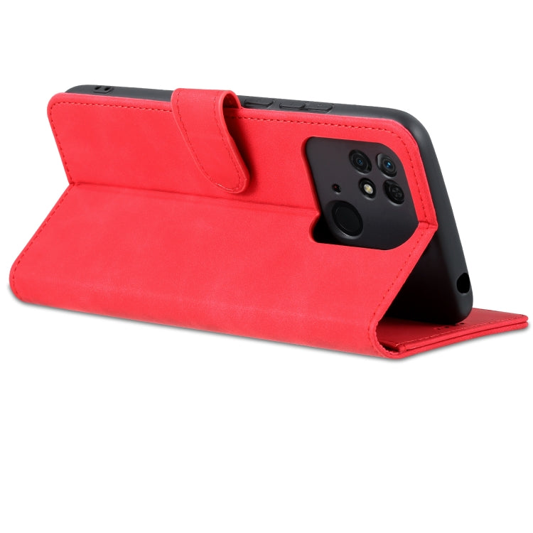 For Xiaomi Redmi 10C / Redmi 10 India AZNS Skin Feel Calf Texture Flip Leather Phone Case(Red)