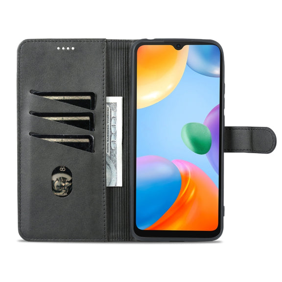 For Xiaomi Redmi 10C / Redmi 10 India AZNS Skin Feel Calf Texture Flip Leather Phone Case(Black)