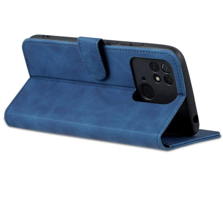 For Xiaomi Redmi 10C / Redmi 10 India AZNS Skin Feel Calf Texture Flip Leather Phone Case(Blue)