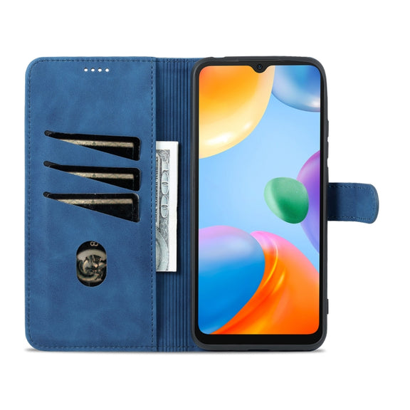 For Xiaomi Redmi 10C / Redmi 10 India AZNS Skin Feel Calf Texture Flip Leather Phone Case(Blue)