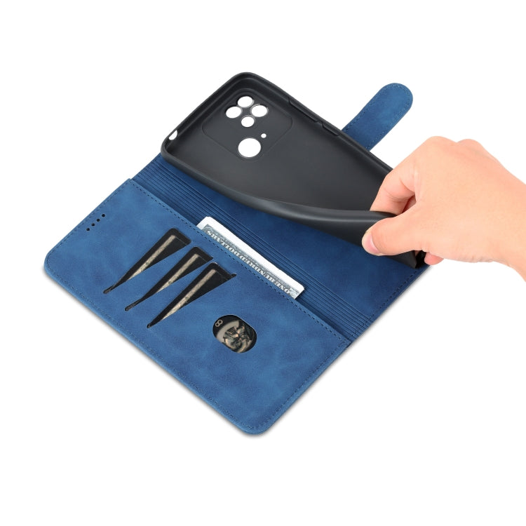 For Xiaomi Redmi 10C / Redmi 10 India AZNS Skin Feel Calf Texture Flip Leather Phone Case(Blue)