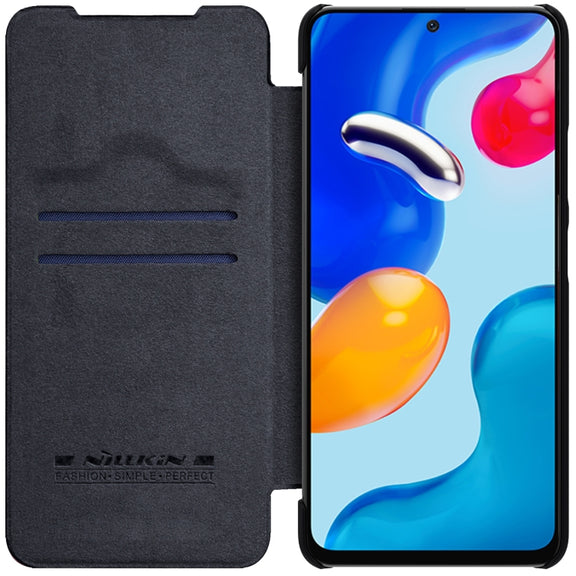 For Xiaomi Redmi Note 11S NILLKIN QIN Series Crazy Horse Texture Leather Case(Black)