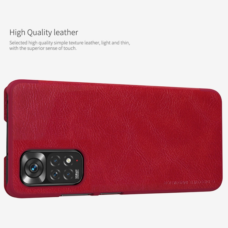 For Xiaomi Redmi Note 11S NILLKIN QIN Series Crazy Horse Texture Leather Case(Black)