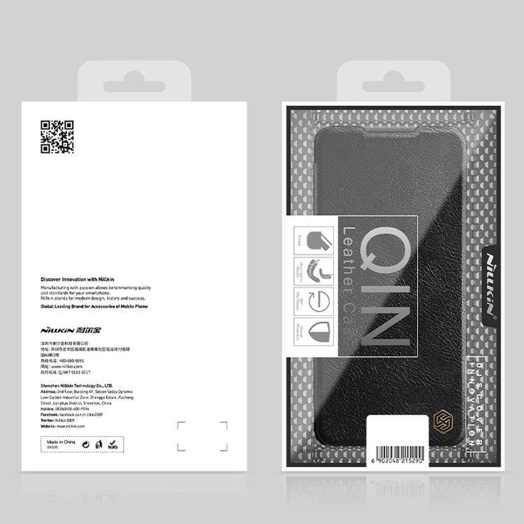 For Xiaomi Redmi Note 11S NILLKIN QIN Series Crazy Horse Texture Leather Case(Black)